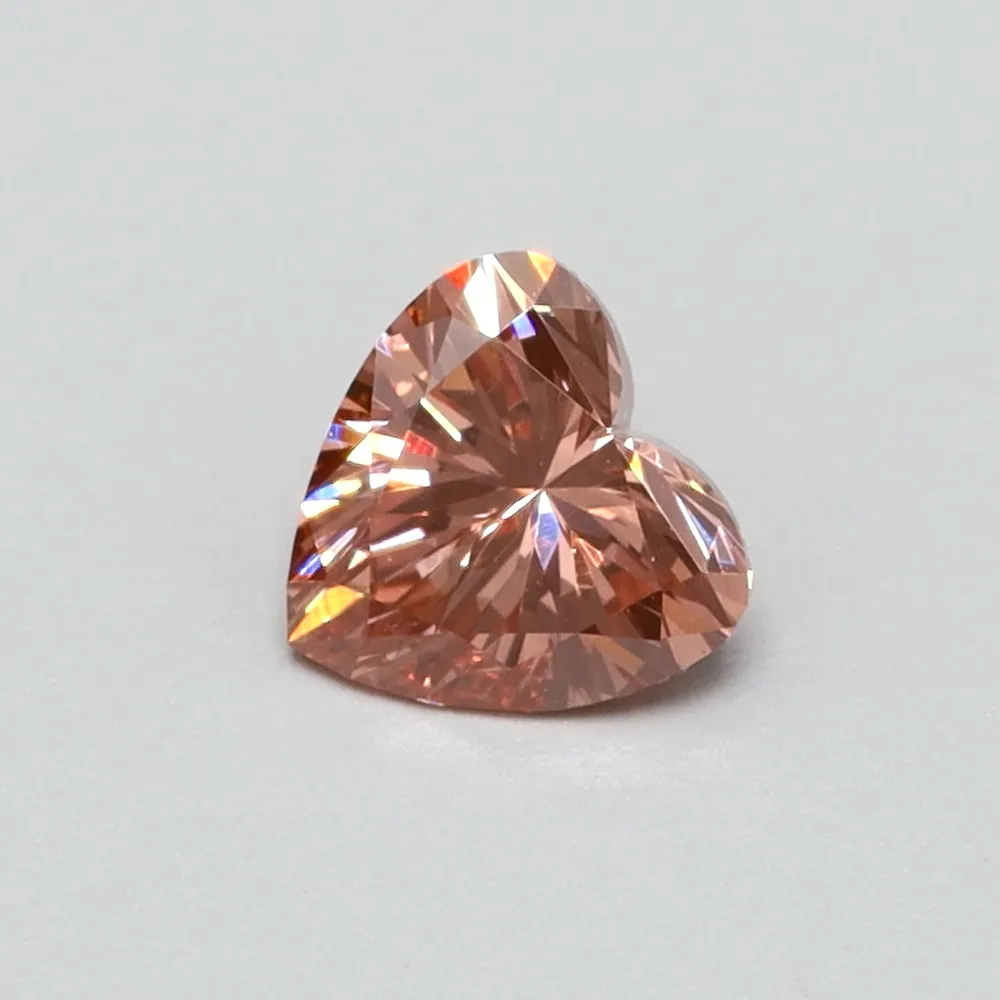 0.18ct Heart Lab Grown Diamond (Colour Fancy Vivid Brownish Pink, Clarity VS2, Uncertified)