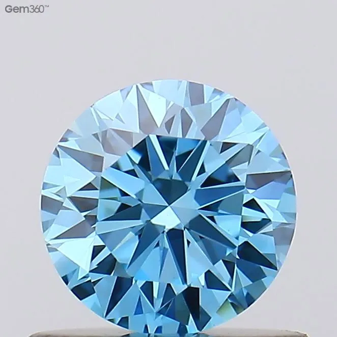 0.18ct Round Lab Grown Diamond (Colour Fancy Vivid Blue, Clarity VVS2, Cut EX, Uncertified)