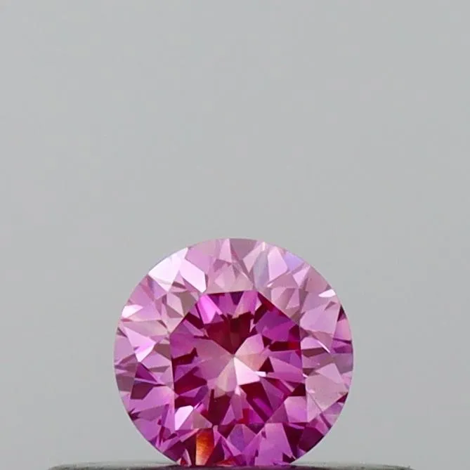 0.21ct Round Lab Grown Diamond (Colour Fancy Vivid Pink, Clarity VVS2, Cut VG, IGI Certified)