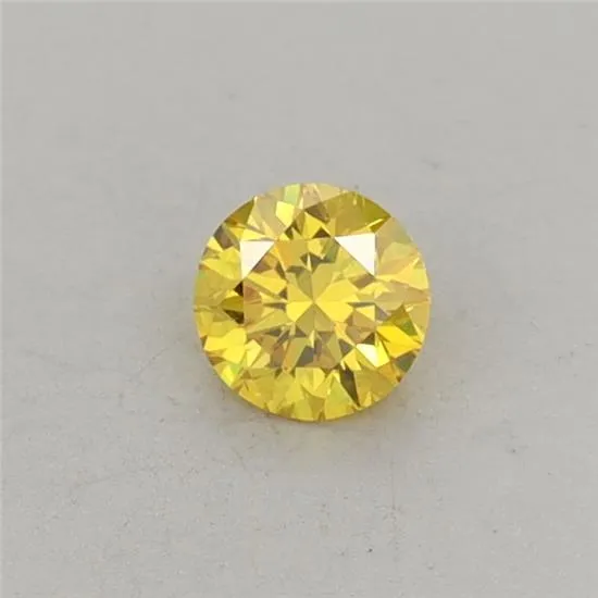 0.23ct Round Lab Grown Diamond (Colour Fancy Vivid Yellow, Clarity VS2, Cut VG, IGI Certified)