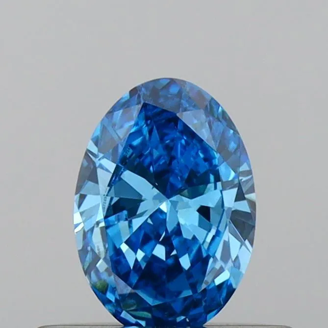 0.31ct Oval Lab Grown Diamond (Colour Fancy Vivid Blue, Clarity VS1, IGI Certified)