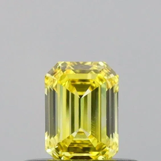 0.33ct Emerald Lab Grown Diamond (Colour Fancy Vivid Yellow, Clarity VVS2, IGI Certified)
