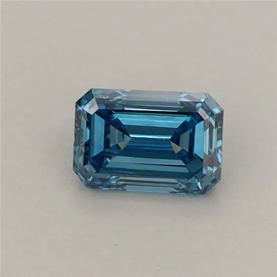 0.44ct Emerald Lab Grown Diamond (Colour Fancy Vivid Blue, Clarity VVS2, IGI Certified)