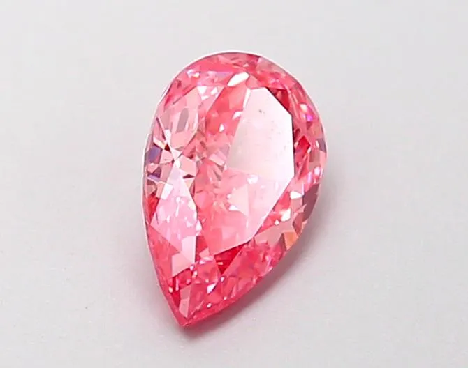 0.45ct Pear Lab Grown Diamond (Colour Fancy Vivid Pink, Clarity VS1, IGI Certified)