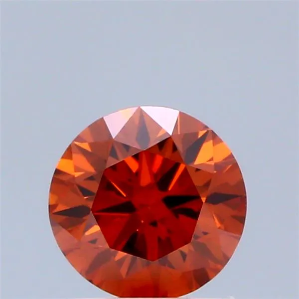 0.46ct Round Lab Grown Diamond (Colour Fancy Vivid Orange, Clarity VVS2, Cut EX, IGI Certified)