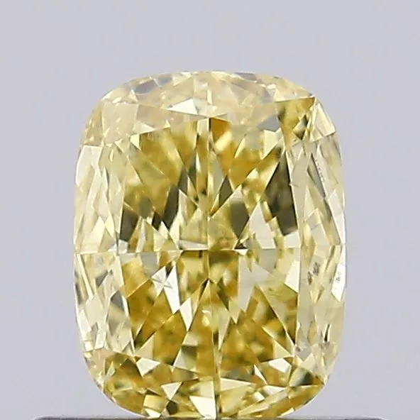 0.51ct Cushion modified Lab Grown Diamond (Colour Fancy Intense Yellow, Clarity VS2, Cut GD, IGI Certified)