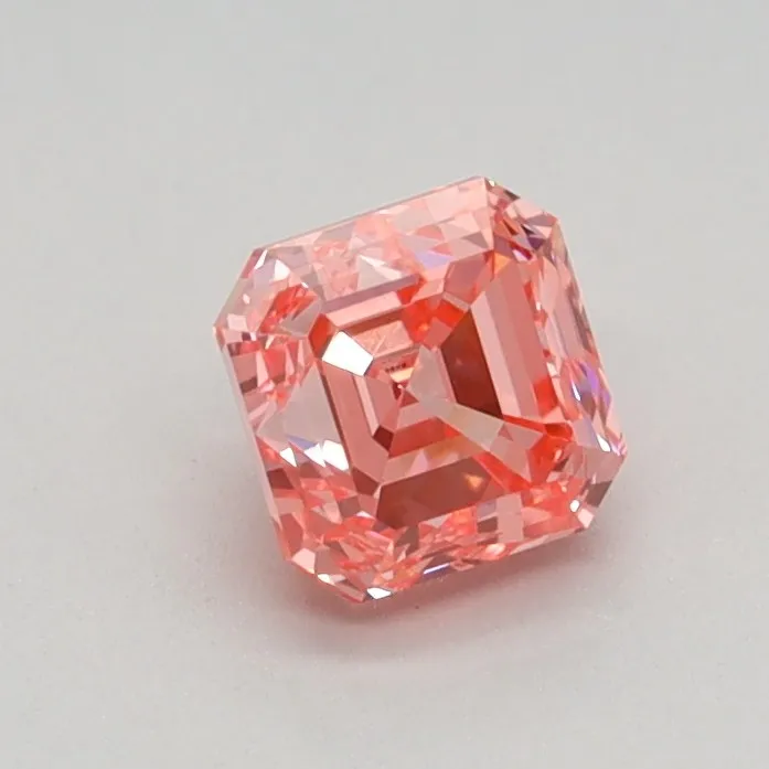 0.52ct Square emerald Lab Grown Diamond (Colour Fancy Vivid Pink, Clarity VS1, IGI Certified)