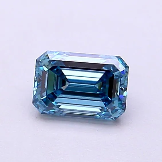 0.57ct Emerald Lab Grown Diamond (Colour Fancy Vivid Blue, Clarity VS1, IGI Certified)