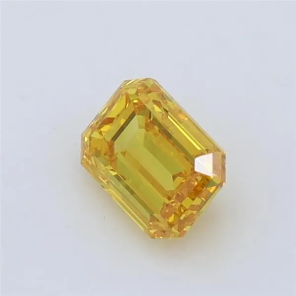 0.61ct Emerald Lab Grown Diamond (Colour Fancy Vivid Yellow, Clarity VS2, IGI Certified)