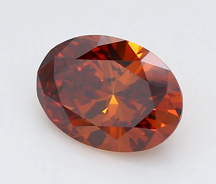 0.65ct Oval Lab Grown Diamond (Colour Fancy Deep Orange, Clarity VS1, IGI Certified)