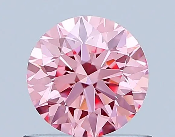 0.66ct Round Lab Grown Diamond (Colour Fancy Vivid Pink, Clarity IF, Cut EX, IGI Certified)