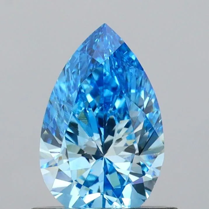 0.71ct Pear Lab Grown Diamond (Colour Fancy Vivid Blue, Clarity VVS2, IGI Certified)