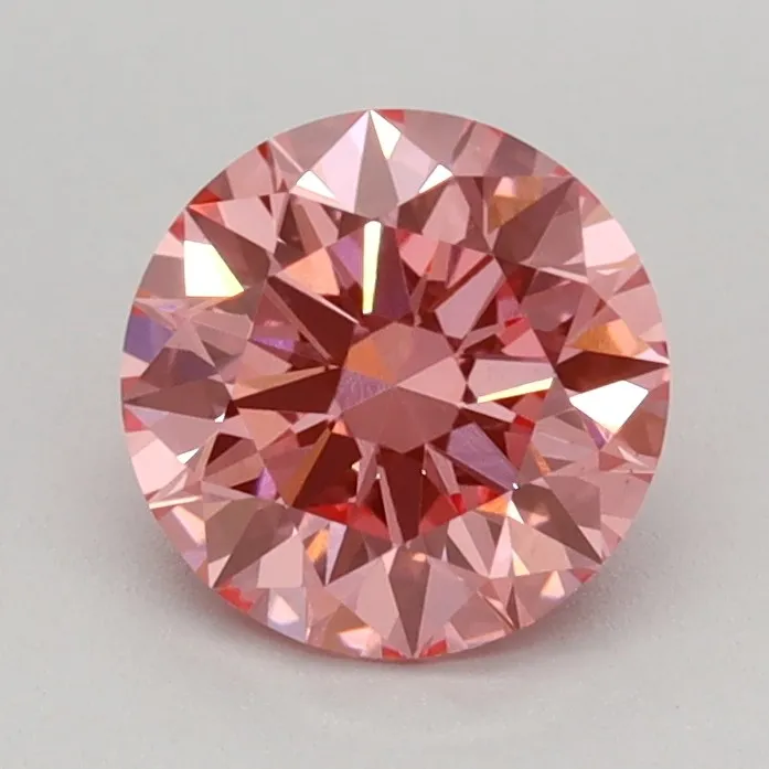 0.80ct Round Lab Grown Diamond (Colour Fancy Vivid Pink, Clarity VS1, Cut ID, IGI Certified)