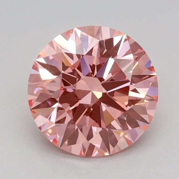 0.81ct Round Lab Grown Diamond (Colour Fancy Vivid Pink, Clarity VVS2, Cut ID, IGI Certified)