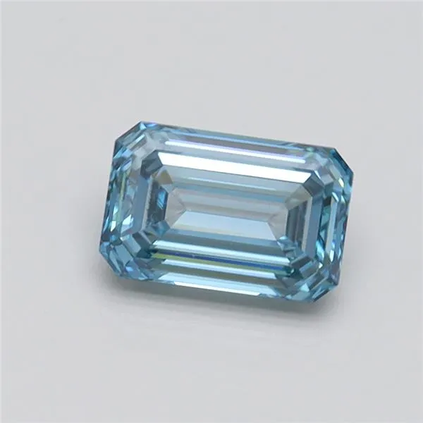 0.86ct Emerald Lab Grown Diamond (Colour Fancy Intense Blue, Clarity VVS2, IGI Certified)
