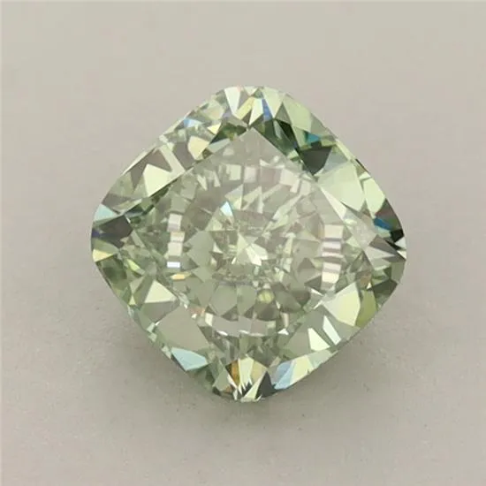0.95ct Cushion modified Lab Grown Diamond (Colour Fancy Vivid Green, Clarity VS2, IGI Certified)