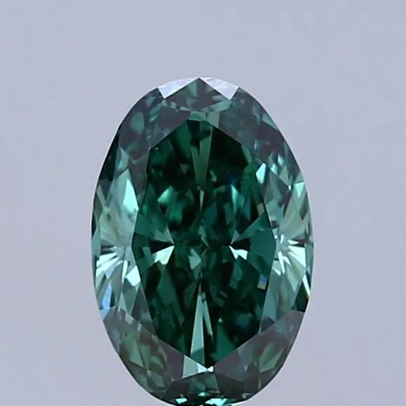 0.96ct Oval Lab Grown Diamond (Colour Fancy Vivid Green, Clarity VS1, IGI Certified)