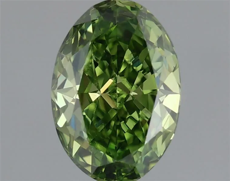 1.00ct Oval Lab Grown Diamond (Colour Fancy Vivid Green, Clarity VVS2, IGI Certified)