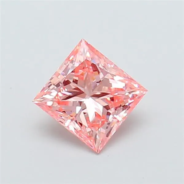 1.00ct Princess Lab Grown Diamond (Colour Fancy Vivid Pink, Clarity VS1, IGI Certified)