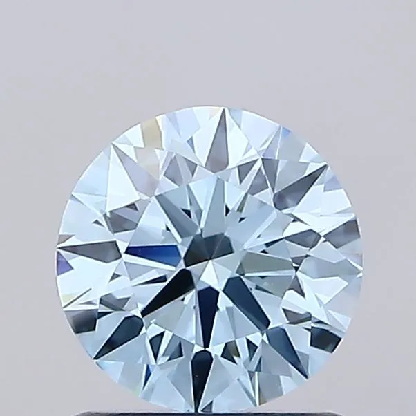 1.00ct Round Lab Grown Diamond (Colour Fancy Vivid Blue, Clarity VVS2, Cut ID, IGI Certified)