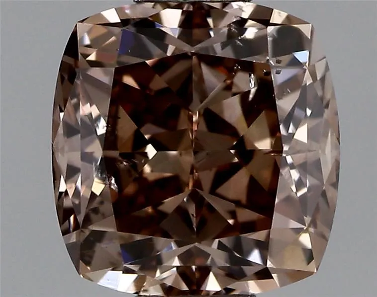 1.01ct Cushion brilliant Natural Diamond (Colour Fancy Dark Orangey Brown, Clarity SI2, GIA Certified)