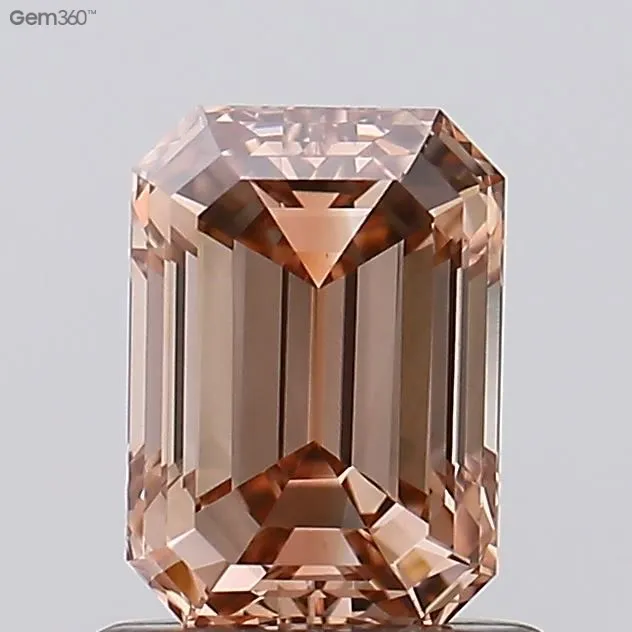 1.01ct Emerald Lab Grown Diamond (Colour Fancy Light Brown, Clarity VS1, IGI Certified)