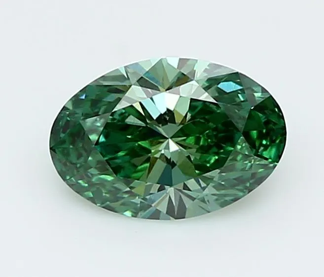 1.01ct Oval Lab Grown Diamond (Colour Fancy Vivid Green, Clarity VVS2, IGI Certified)