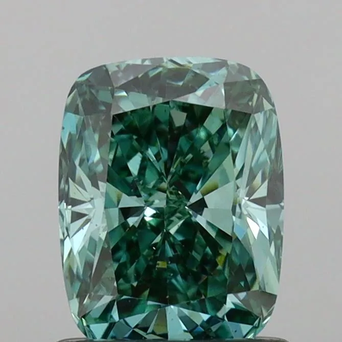 1.02ct Cushion modified Lab Grown Diamond (Colour Fancy Vivid Green, Clarity VS2, IGI Certified)