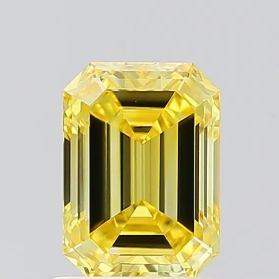 1.03ct Emerald Lab Grown Diamond (Colour Fancy Vivid Yellow, Clarity IF, IGI Certified)