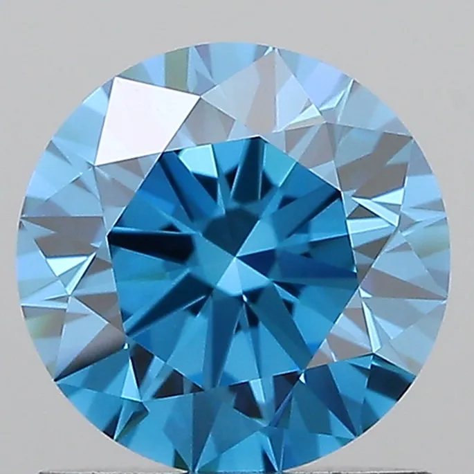 1.03ct Round Lab Grown Diamond (Colour Fancy Vivid Blue, Clarity VVS1, Cut ID, IGI Certified)