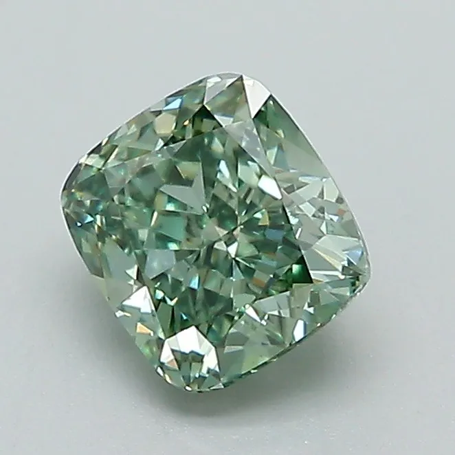 1.05ct Cushion modified Lab Grown Diamond (Colour Fancy Vivid Green, Clarity VVS2, IGI Certified)