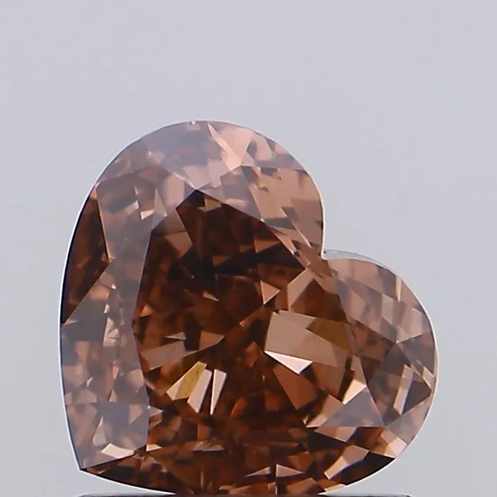 1.05ct Heart Lab Grown Diamond (Colour Fancy Brown, Clarity VVS2, IGI Certified)