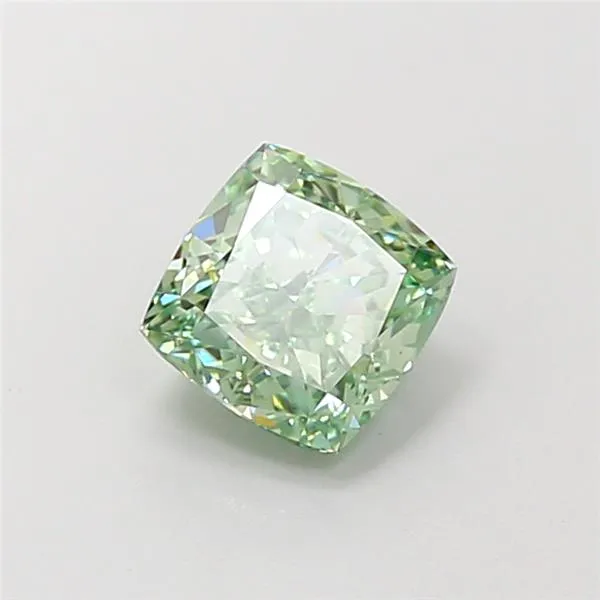 1.09ct Cushion modified Lab Grown Diamond (Colour Fancy Vivid Green, Clarity VS2, IGI Certified)