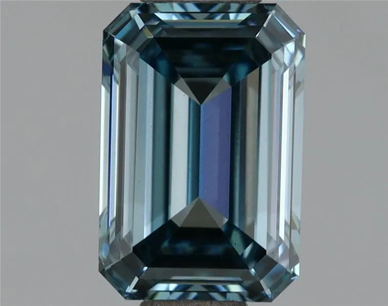 1.11ct Emerald Lab Grown Diamond (Colour Fancy Vivid Blue, Clarity VS2, Cut EX, Uncertified)