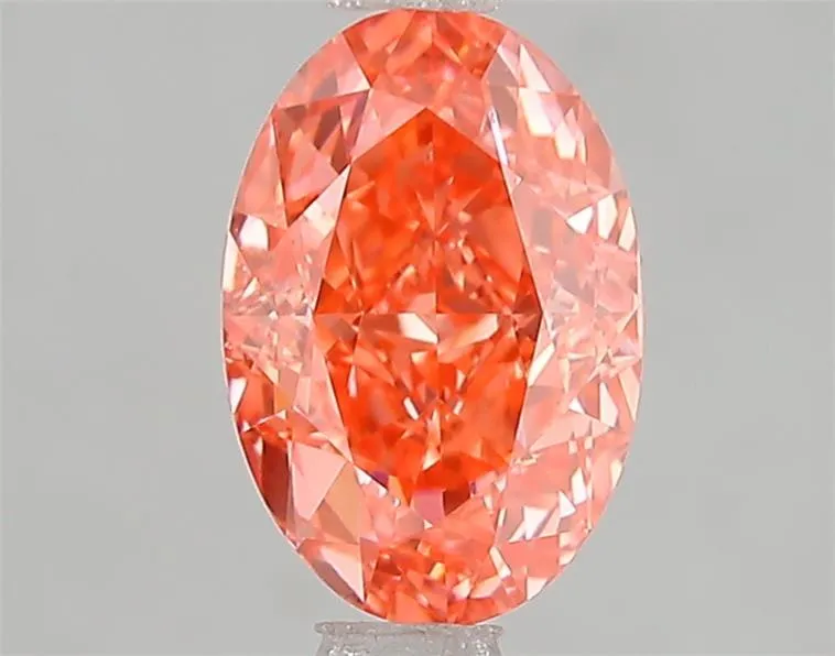 1.51ct Oval Lab Grown Diamond (Colour Fancy Vivid Red, Clarity VVS2, IGI Certified)