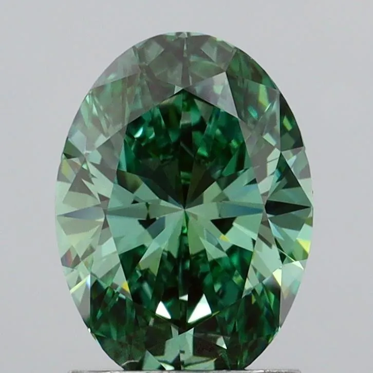 1.52ct Oval Lab Grown Diamond (Colour Fancy Vivid Green, Clarity VVS2, IGI Certified)