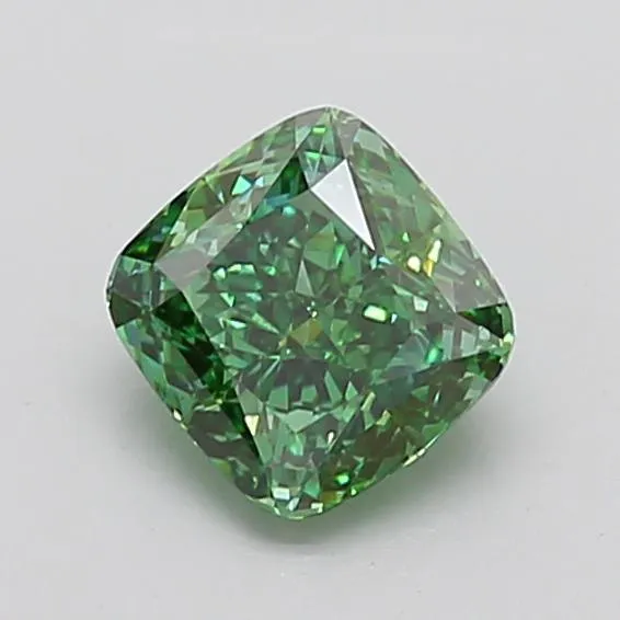 1.53ct Cushion modified Lab Grown Diamond (Colour Fancy Vivid Green, Clarity VS2, IGI Certified)