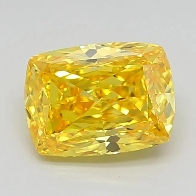 1.54ct Cushion modified Lab Grown Diamond (Colour Fancy Vivid Yellow, Clarity VVS1, IGI Certified)
