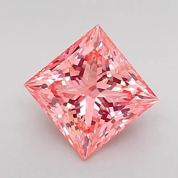 1.59ct Princess Lab Grown Diamond (Colour Fancy Vivid Pink, Clarity VS1, IGI Certified)
