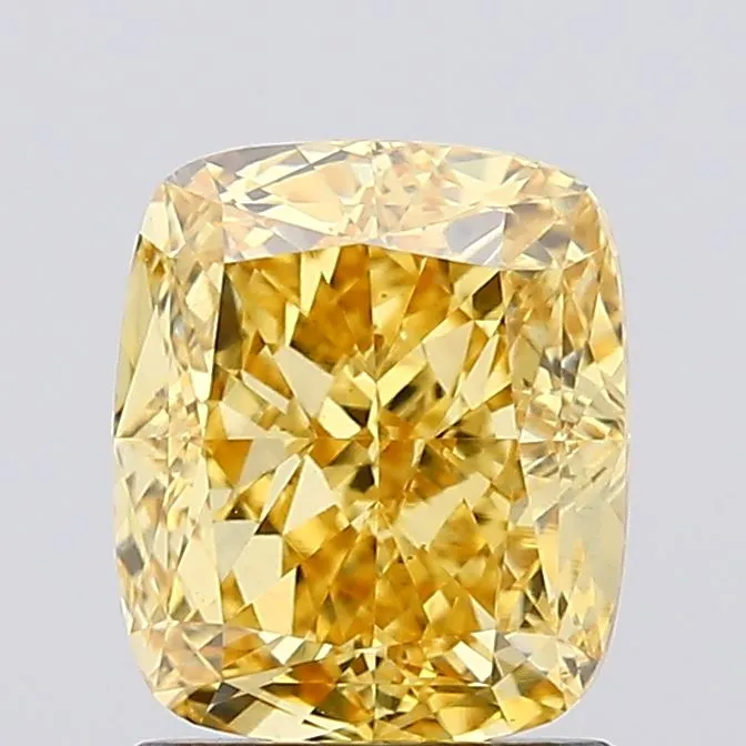 1.60ct Cushion modified Lab Grown Diamond (Colour Fancy Vivid Yellow, Clarity VVS2, IGI Certified)