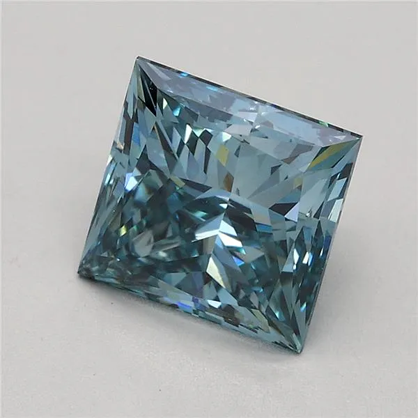 1.61ct Princess Lab Grown Diamond (Colour Fancy Intense Greenish Blue, Clarity VS2, IGI Certified)
