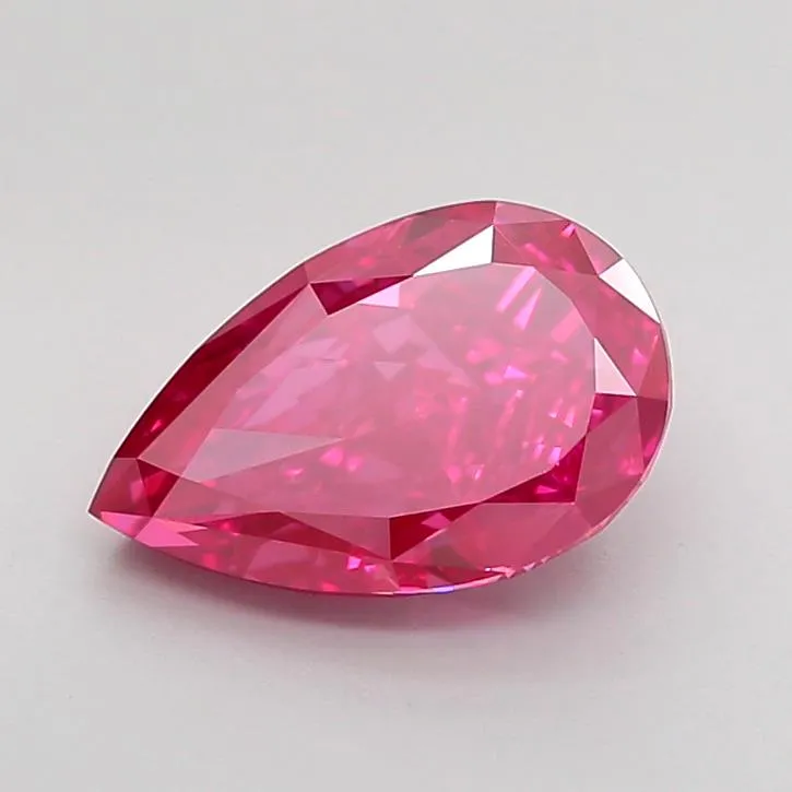 1.63ct Pear Lab Grown Diamond (Colour Fancy Vivid Pink, Clarity VVS2, IGI Certified)