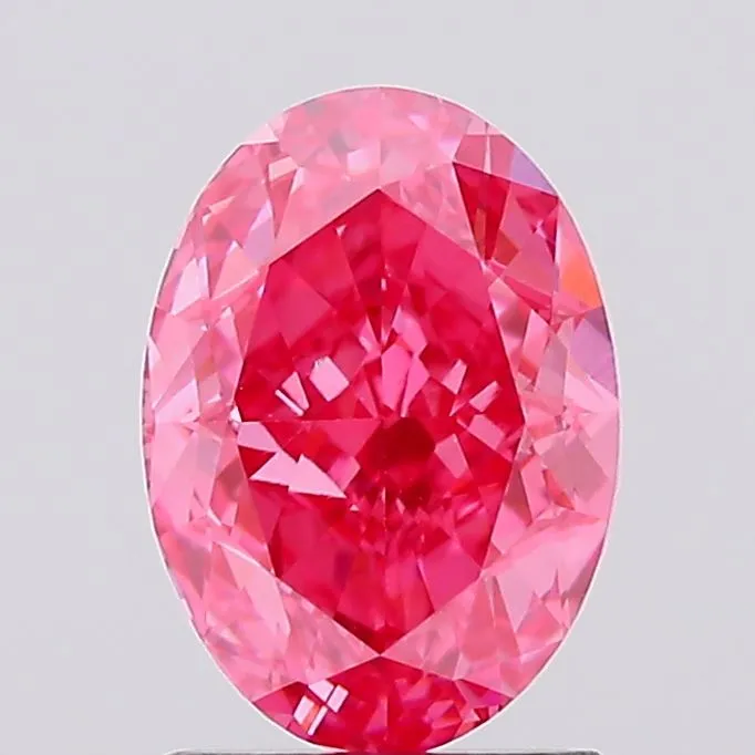1.68ct Oval Lab Grown Diamond (Colour Fancy Vivid Pink, Clarity VS1, IGI Certified)