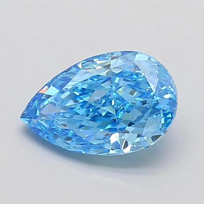 1.74ct Pear Lab Grown Diamond (Colour Fancy Vivid Blue, Clarity VS1, IGI Certified)