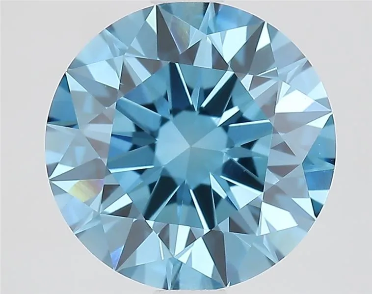 1.92ct Round Lab Grown Diamond (Colour Fancy Vivid Blue, Clarity VVS2, Cut ID, IGI Certified)