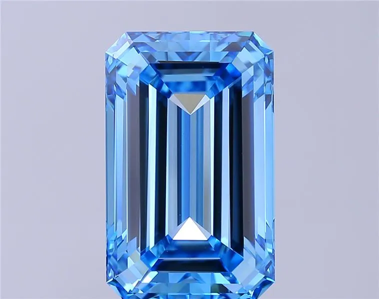 10.04ct Emerald Lab Grown Diamond (Colour Fancy Vivid Blue, Clarity VVS2, IGI Certified)
