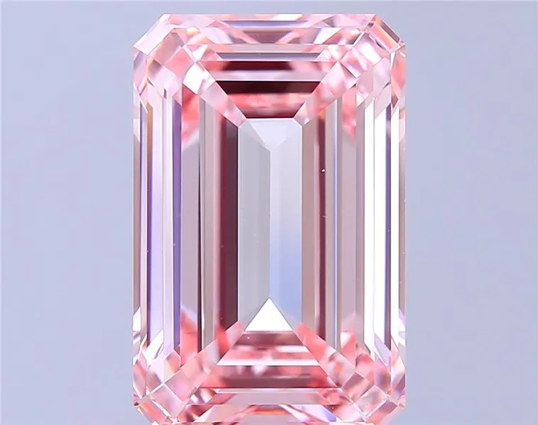 10.06ct Emerald Lab Grown Diamond (Colour Fancy Vivid Pink, Clarity VS1, IGI Certified)