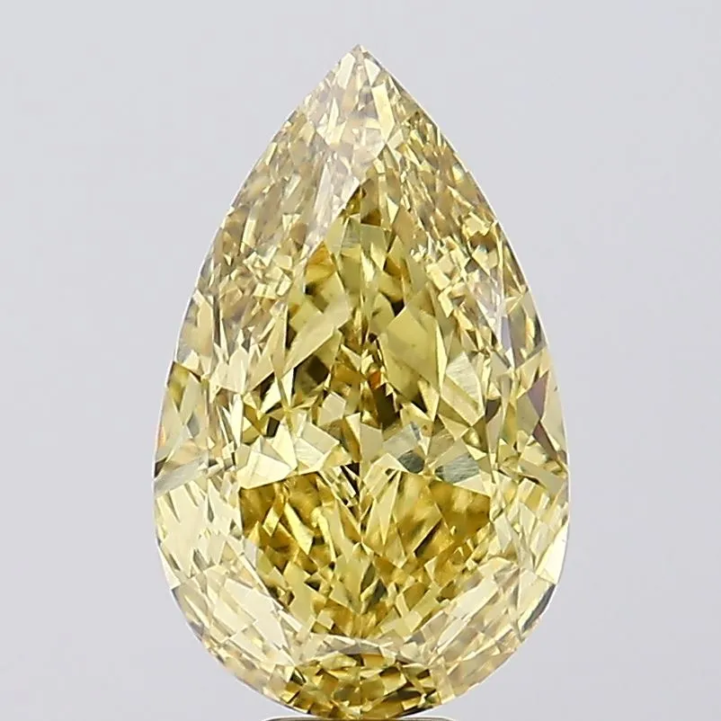 12.19ct Pear Lab Grown Diamond (Colour Fancy Vivid Yellow, Clarity VS2, IGI Certified)