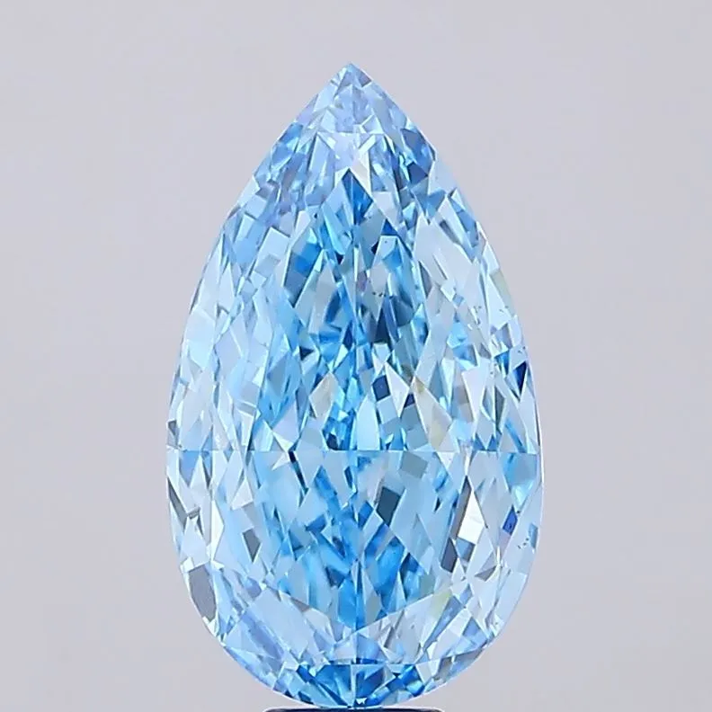 14.11ct Pear Lab Grown Diamond (Colour Fancy Vivid Blue, Clarity VS1, IGI Certified)