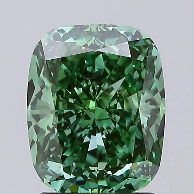 2.00ct Cushion modified Lab Grown Diamond (Colour Fancy Vivid Green, Clarity VS1, IGI Certified)